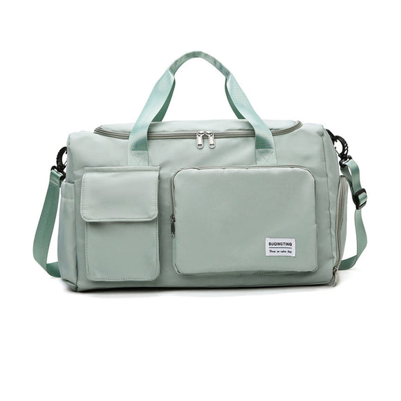 NNEDSZ Vibe Geeks Waterproof and Lightweight Zipper Sports Gym Bag with Shoe Compartment - Green