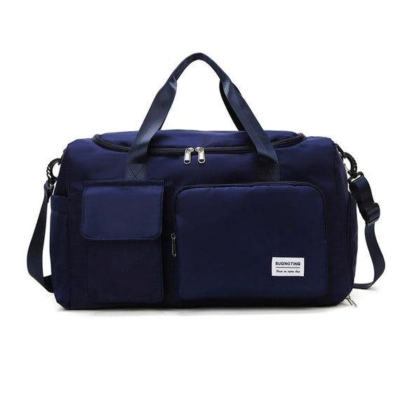NNEDSZ Vibe Geeks Waterproof and Lightweight Zipper Sports Gym Bag with Shoe Compartment - Navy