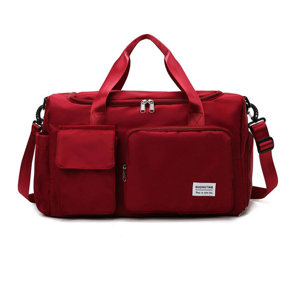 NNEDSZ Vibe Geeks Waterproof and Lightweight Zipper Sports Gym Bag with Shoe Compartment - Red
