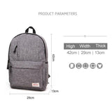 NNEDSZ Multi-function Canvas Laptop Backpack - Fits 15.6 Macbook Samsung Sony Dell Alienware Chuwi Asus Hp - 42x29x13cm - Grey