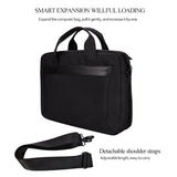 NNEDSZ Expandable Laptop Bag - Waterproof Oxford Cloth Detachable Shoulder Strap - Grey