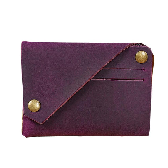 NNEDSZ Leather Card Holder For Bank Cards Black - Purple