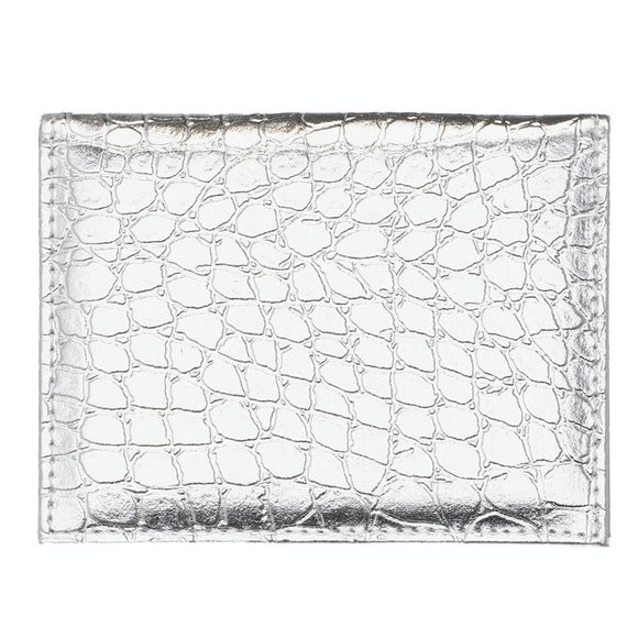 NNEDSZ Pu Crocodile Pattern Card Holder Fits Cdc Documents - Silver