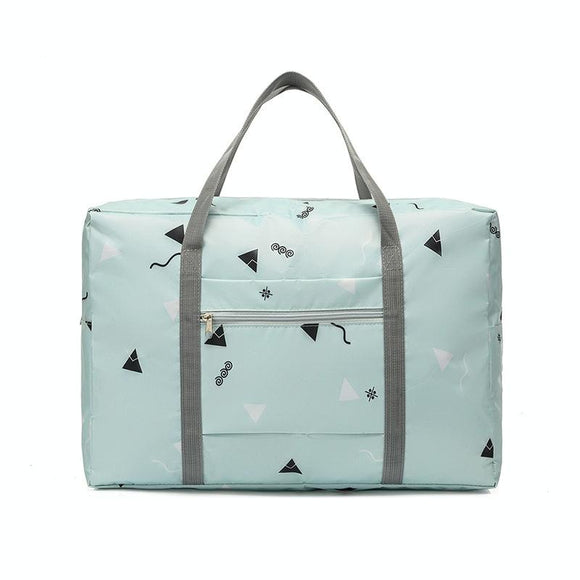 NNEDSZ Waterproof Foldable Travel Bag - Compact & Durable - Blue Plaid