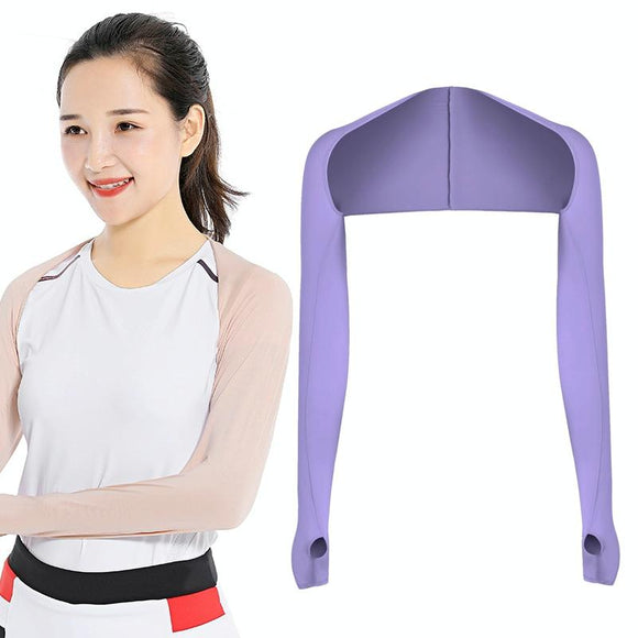 NNEDSZ Sun Protection Golf Shawl Sleeves for Outdoor Sports and Cycling - Light Purple