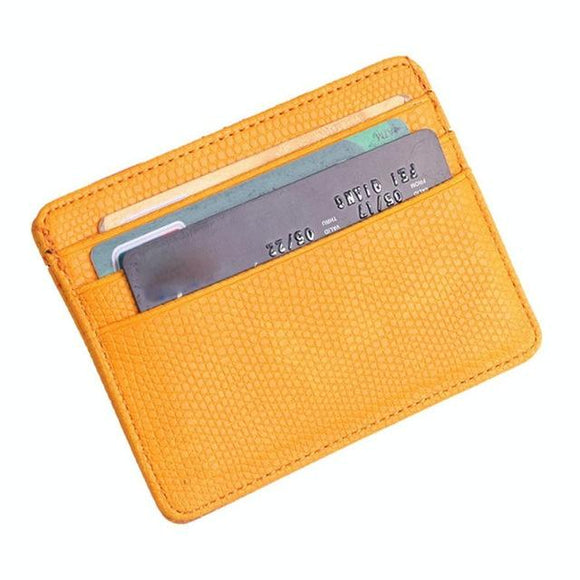 NNEDSZ Lizard Pattern Pu Leather Card Holder Compact Bank Card Set - Yellow