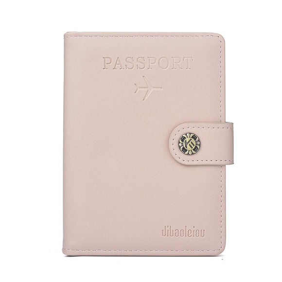 NNEDSZ Multi Functional Passport Case With Buckle Dibaoleiou Pu Leather - Pink