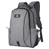NNEDSZ Grey Canvas Dual-shoulder Laptop Backpack - Portable Outdoor