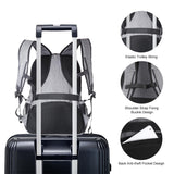 NNEDSZ Grey Canvas Dual-shoulder Laptop Backpack - Portable Outdoor