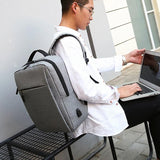 NNEDSZ 15.6 Laptop Backpack with Usb Charging - Waterproof Oxford Cloth Large Capacity - Grey