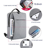 NNEDSZ 15.6 Laptop Backpack with Usb Charging - Waterproof Oxford Cloth Large Capacity - Grey