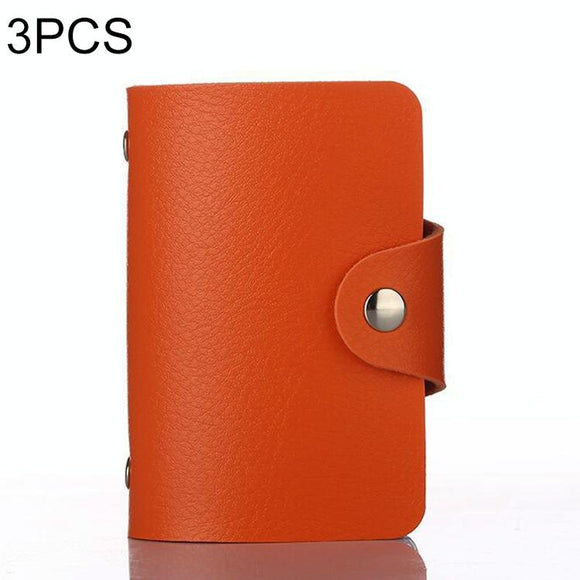 NNEDSZ 3 Pcs Upgraded Card Bag Transparent Business Card Holder With 12 Slots - Orange
