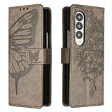 NNEDSZ Butterfly Embossed Leather Phone Case - Grey