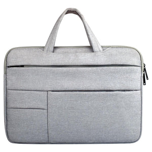 NNEDSZ 15.6 Inch Laptop Tablet Bag with Multiple Pockets and Soft Oxford Cloth Handle - Grey