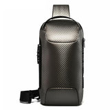 NNEDSZ Carbon Fiber Anti Theft Waterproof Crossbody Chest Bag For Men & Women 34 X 18 X 10Cm - Grey