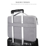 NNEDSZ Waterproof Oxford Cloth Laptop Handbag With Trolley Strap - Grey