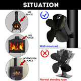 NNEDSZ 4-Blade Heat Powered Fireplace Stove Fan - Aluminum