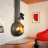 NNEDSZ 4-Blade Heat Powered Fireplace Stove Fan - Aluminum