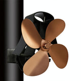 NNEDSZ 4-Blade Heat Powered Fireplace Stove Fan - Aluminum
