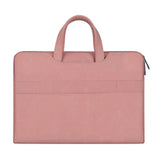 NNEDSZ Waterproof Portable One-shoulder Handbag for 14.1 Laptops with Hidden Zipper and Suitcase Belt - Light Grey