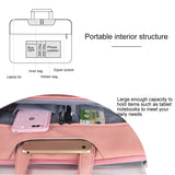 NNEDSZ Waterproof Portable One-shoulder Handbag for 14.1 Laptops with Hidden Zipper and Suitcase Belt - Light Grey
