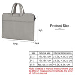 NNEDSZ Waterproof Portable One-shoulder Handbag for 15.6 Laptops with Hidden Zipper and Suitcase Belt - Light Grey