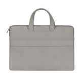 NNEDSZ Waterproof Portable One-shoulder Handbag for 15.6 Laptops with Hidden Zipper and Suitcase Belt - Light Grey