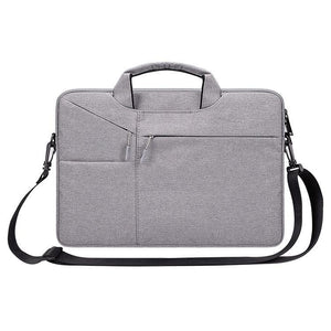 NNEDSZ 15.6 Inch Laptop Handbag With Hidden Strap And Suitcase Belt - Waterproof And Tear-Resistant - Light Grey