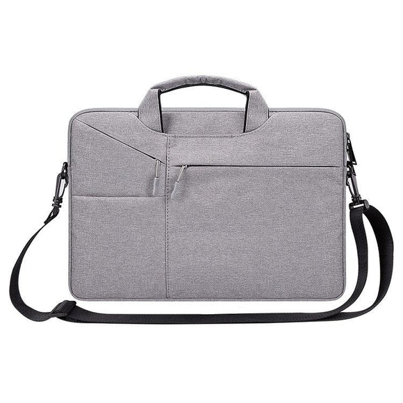 NNEDSZ 15.6 Inch Laptop Handbag With Hidden Strap And Suitcase Belt - Waterproof And Tear-Resistant - Light Grey