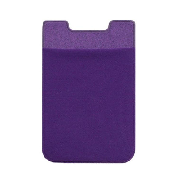 NNEDSZ Lycra Phone Card Holder Stretch Back Sticker Wallet For Cards Bus Pass Bank Fits Most Phones - Purple