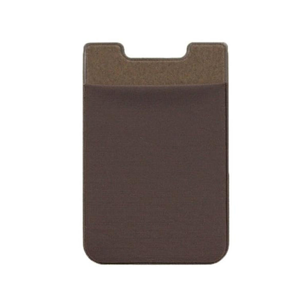 NNEDSZ Lycra Phone Card Holder Stretch Back Sticker Wallet For Cards Bus Pass Bank Fits Most Phones - Brown