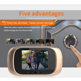 NNEDSZ 2.8 Lcd Screen Cat Eye Doorbell With Night Vision - Gold