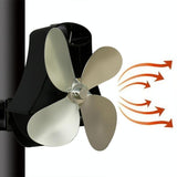 NNEDSZ 4-Blade Heat Powered Fireplace Stove Fan - Aluminum
