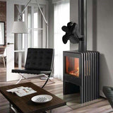 NNEDSZ 4-Blade Heat Powered Fireplace Stove Fan - Aluminum