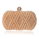 NNEDSZ Party Pearl Handbag Women Fashion Crossbody For Banquets & Events - Champagne Gold