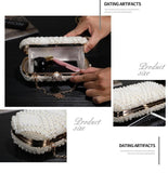 NNEDSZ Party Pearl Handbag Women Fashion Crossbody For Banquets & Events - Champagne Gold