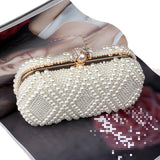 NNEDSZ Party Pearl Handbag Women Fashion Crossbody For Banquets & Events - Champagne Gold