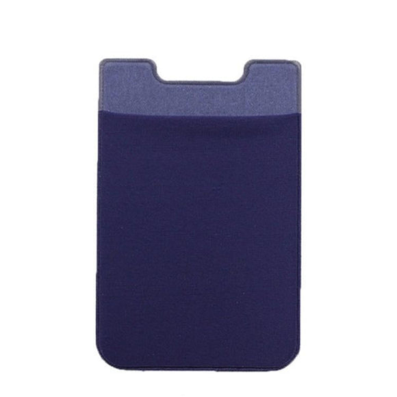 NNEDSZ Lycra Phone Card Holder Stretch Back Sticker Wallet For Cards Bus Pass Bank Fits Most Phones - Dark Blue