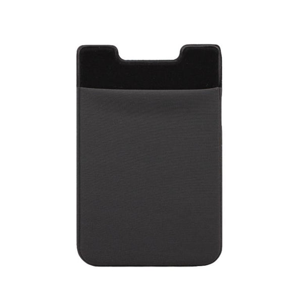 NNEDSZ Lycra Phone Card Holder Stretch Back Sticker Wallet For Cards Bus Pass Bank Fits Most Phones - Dark Gray