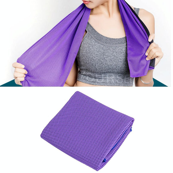 NNEDSZ 2-pack Enduring Ice Towels - Microfiber Fabric 30*100cm - Ideal for Gym and Sports - Purple