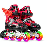 NNEDSZ Adjustable Kids Roller Skates Set - Single Flash Wheels - Size S