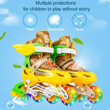 NNEDSZ Adjustable Kids Roller Skates Set - Single Flash Wheels - Size S