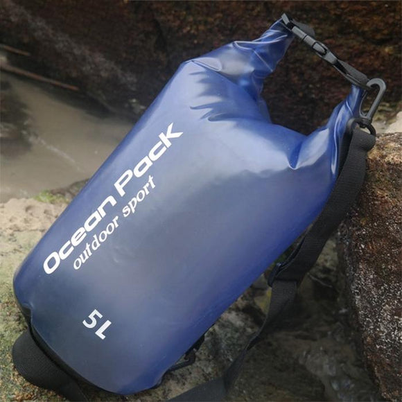 NNEDSZ Waterproof Single Shoulder Dry Bag Outdoor Pvc Barrel Dry Sack Capacity Under 50L - Blue