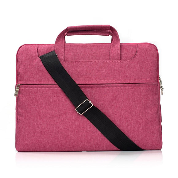 NNEDSZ 15.4 Inch Laptop Bag - Portable one Shoulder Zipper for Macbook Samsung Sony Dell Alienware Chuwi Asus Hp - Magenta