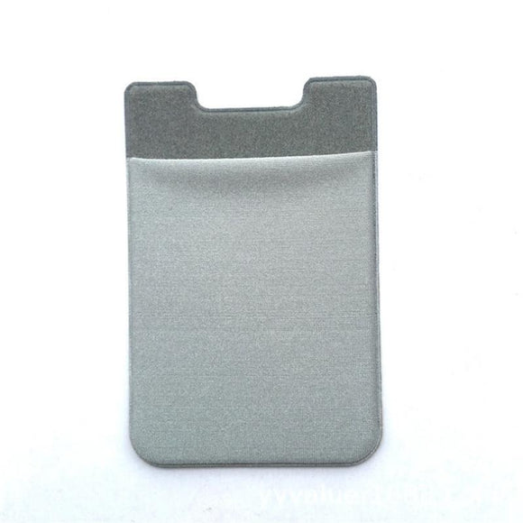 NNEDSZ Lycra Phone Card Holder Stretch Back Sticker Wallet For Cards Bus Pass Bank Fits Most Phones - Gray