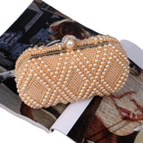 NNEDSZ Party Pearl Handbag Women Fashion Crossbody For Banquets & Events - Beige