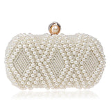 NNEDSZ Party Pearl Handbag Women Fashion Crossbody For Banquets & Events - Beige