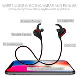 NNEDSZ Wireless Bluetooth In-Ear Headset With Magnetic Switch & Indicator Light - Red