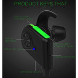 NNEDSZ Wireless Bluetooth In-Ear Headset With Magnetic Switch & Indicator Light - Red