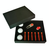 NNEDSZ Complete Golf Gift Set 11-in-1 Tees Divot Tool and 3 Balls - Red